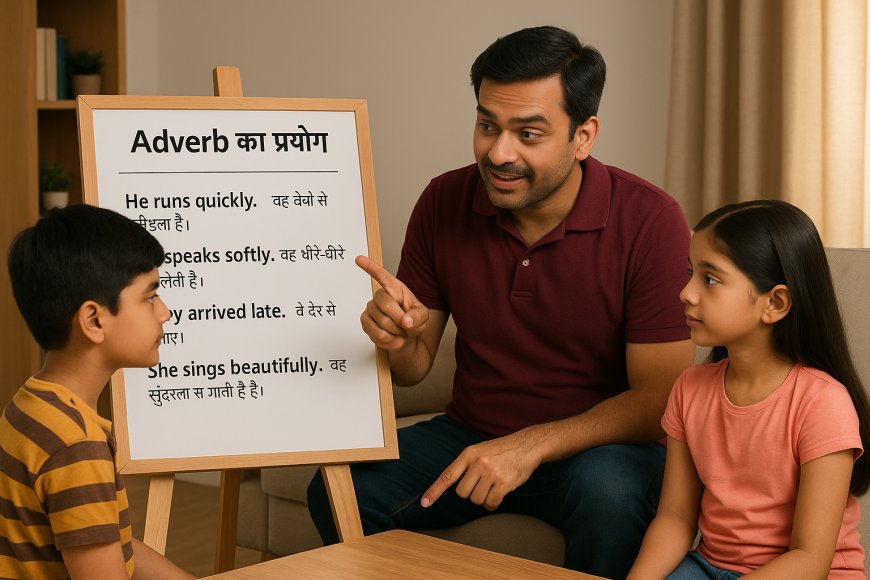 Adverb क्या है? प्रयोग, प्रकार और 50 उदाहरण (हिंदी अनुवाद सहित)